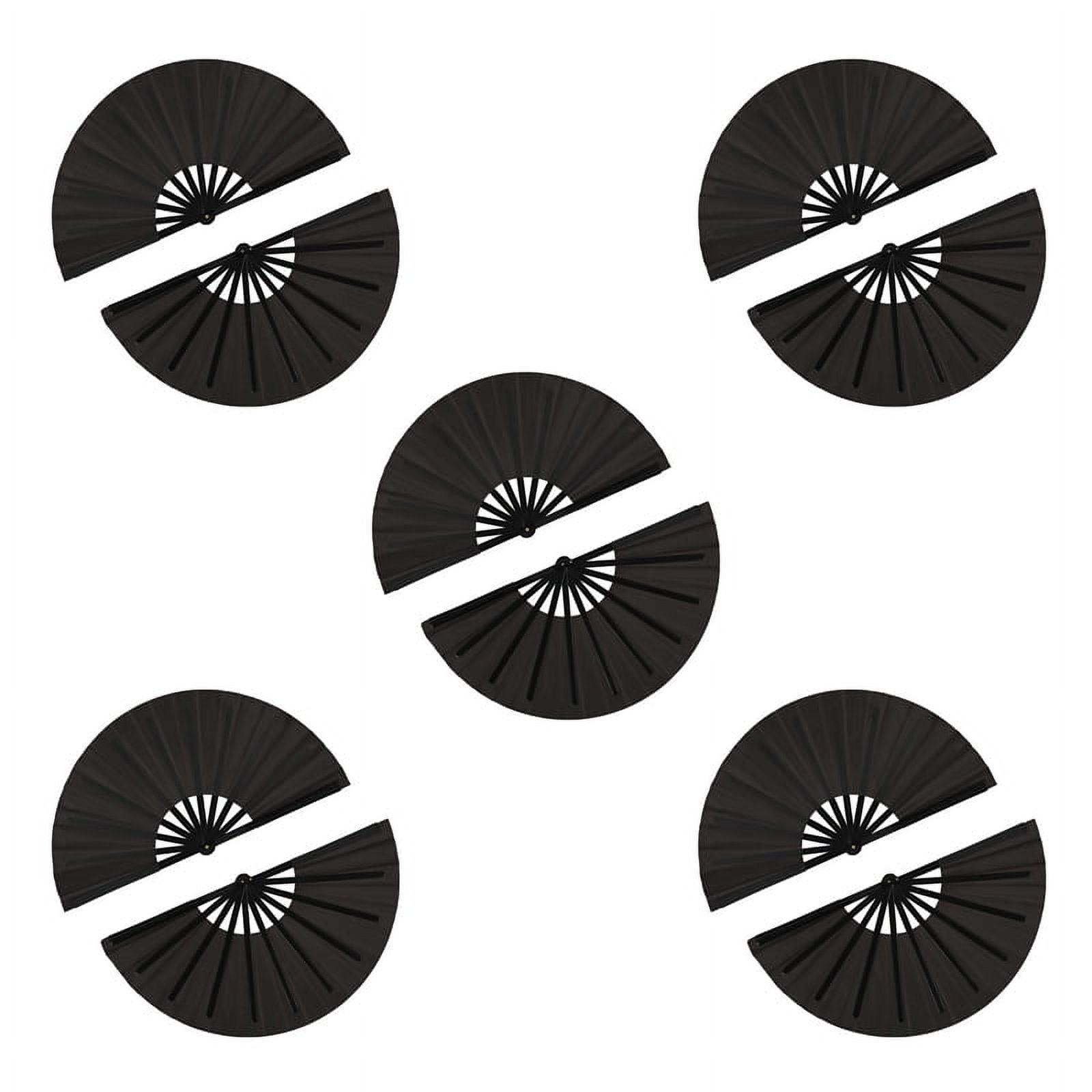 Basic Fan Fold 10 Pieces Large Folding Fan Nylon Cloth Handheld Folding Fan Chinese ...