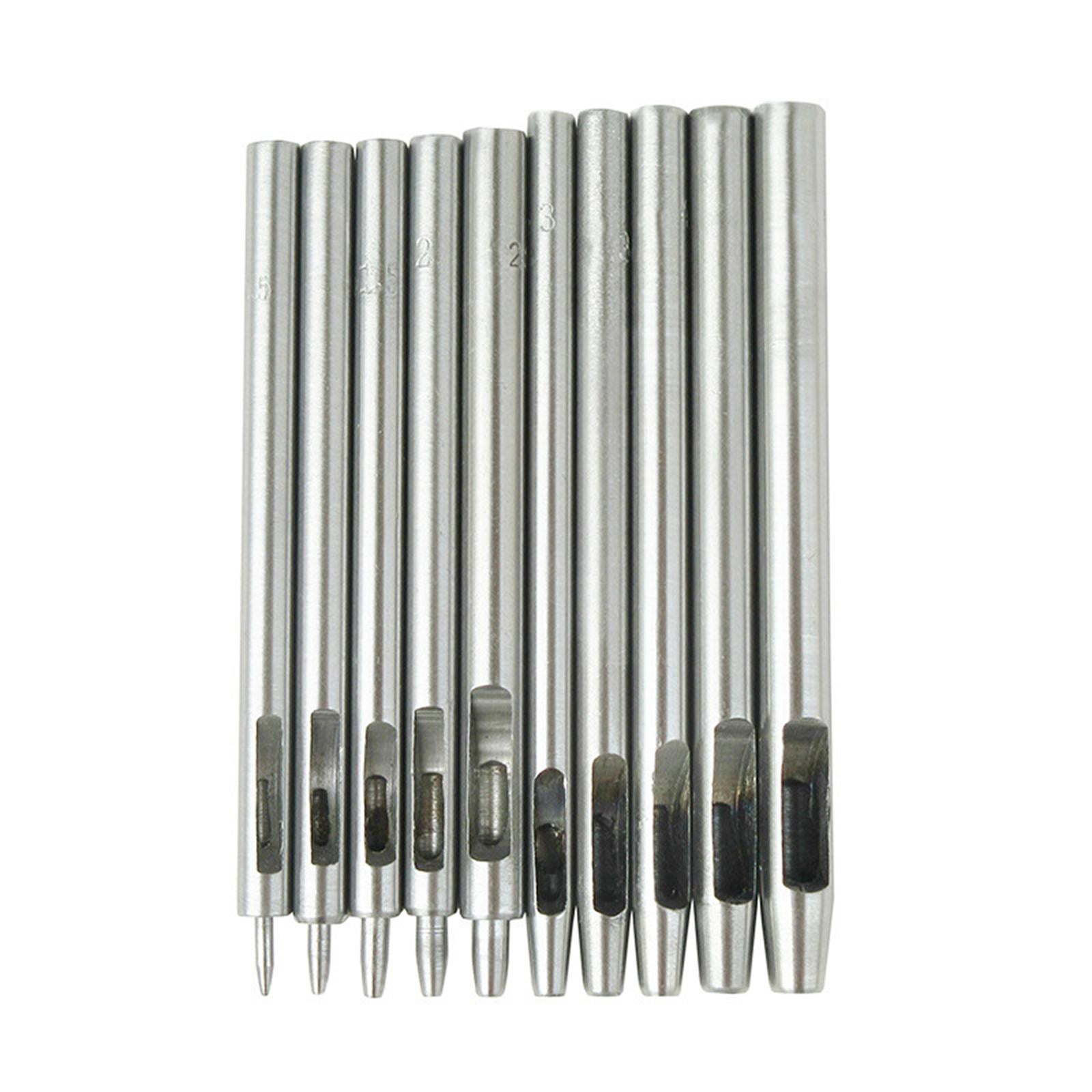 10 Pieces Leather Belt Hole Punch Tools Cutter Steel Material Multi Size for Watch Band DIY Projects