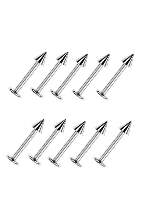10 Pieces Lip Labret Stainless Steel Stud Punk Jewelry