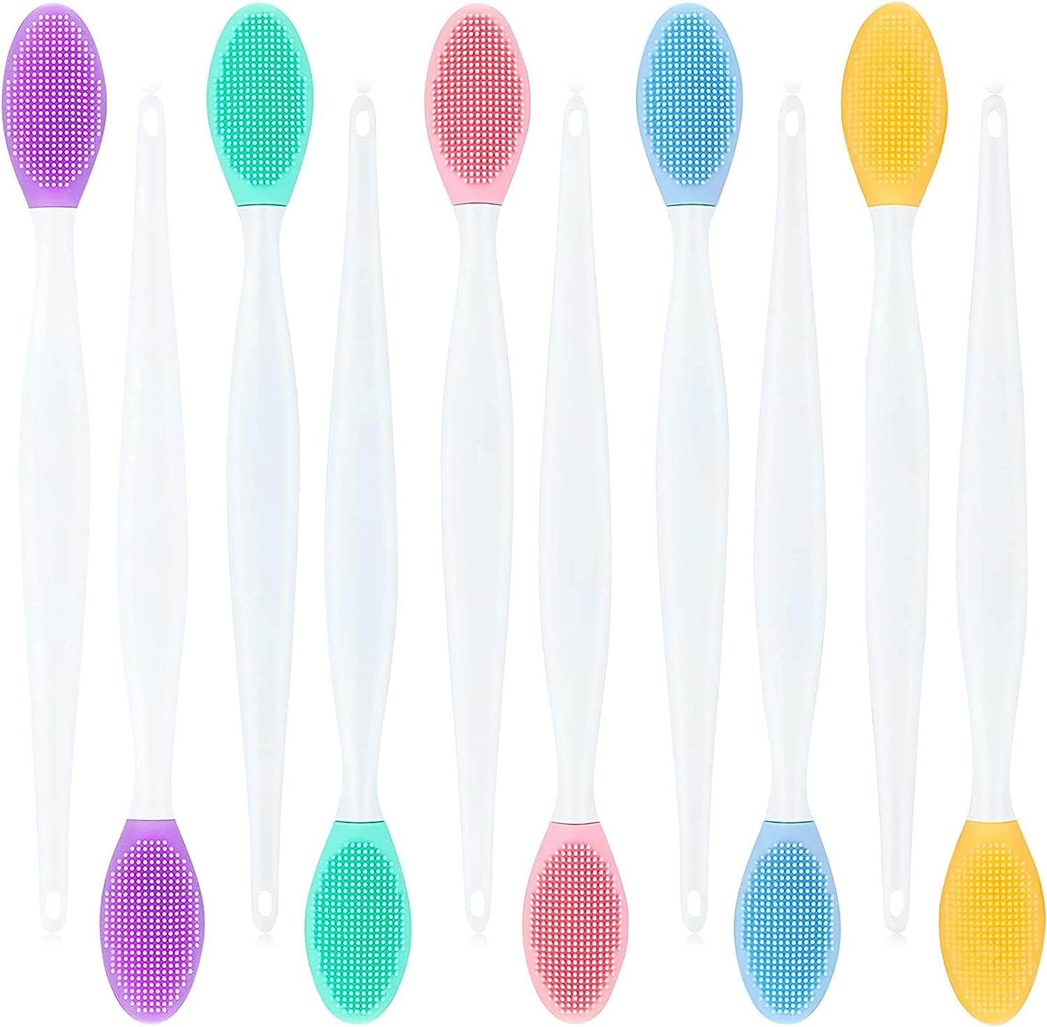 10 Pieces Lip Scrub Brush Silicone Exfoliating Colorful Lip Scrubber