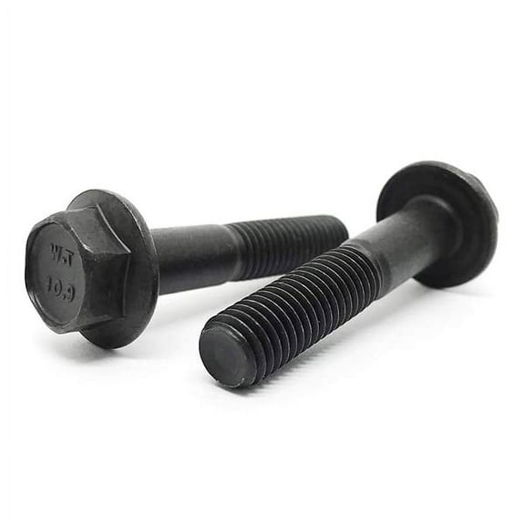 (10 Pieces) M14-1.5x90 Class 10.9 Fine Thread Hex Flange Bolts Screws UNF Fine Partial Threads Phos & Oil