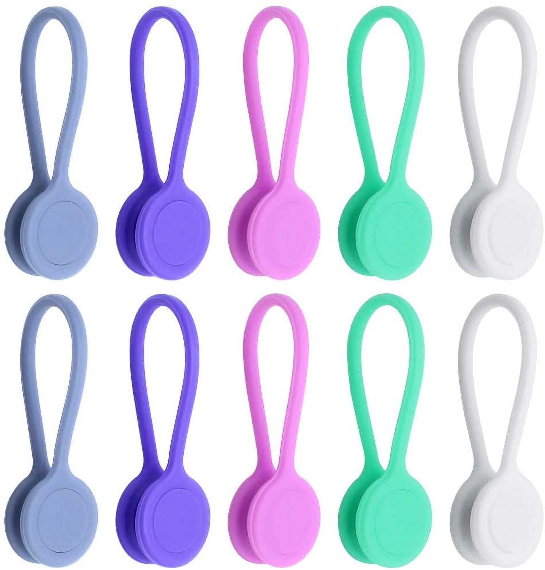 10 Pieces Cable Clips Silicone Cord Organizer Ties Cord Winders Cable