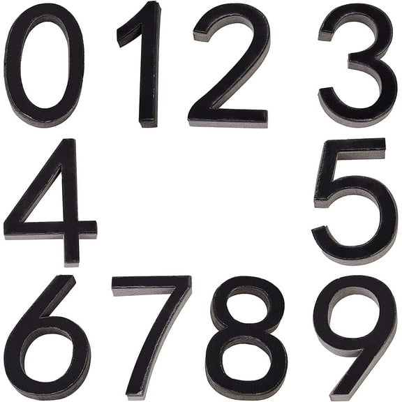 10 Pieces Mailbox Numbers 3 Inch Self-Adhesive Door House Numbers Street Address Numbers Stickers for Home Room Outside 0 to 9 (Black) Black DIY