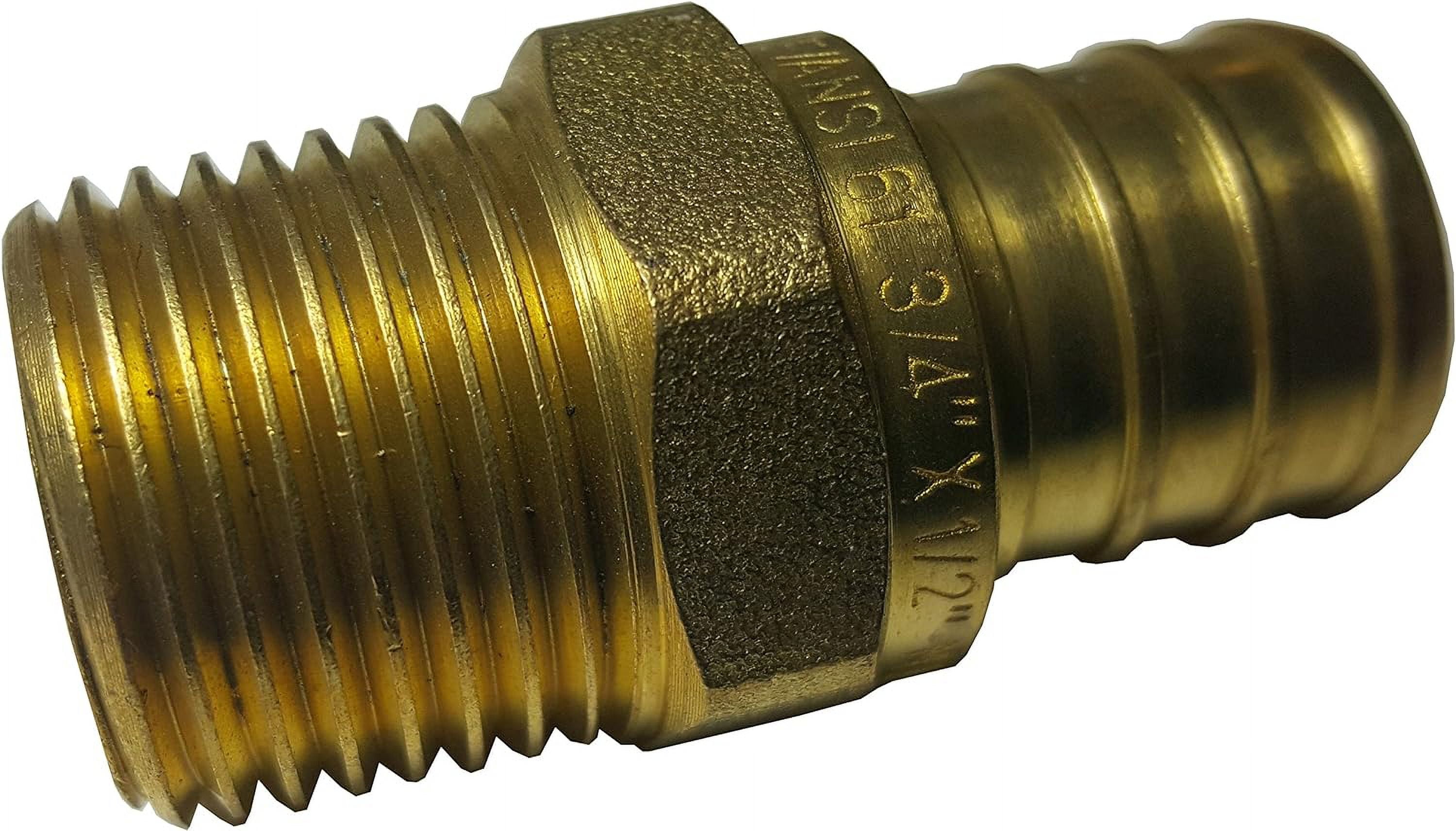 10 Pieces Male NPT Threaded Adapter Brass Crimp Fitting Full Port