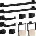 thumbnail image 1 of 10-Pieces Matte Black Bathroom Accories Set 23.6 Inch Bath Towel Bar Set SUS 304 Stainl Steel Bathroom Hardware Set Towel Racks for Bathroom Wall Mounted., 1 of 7