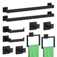 10-Pieces Matte Black Bathroom Accessories Set, 24 Inch Bathroom ...