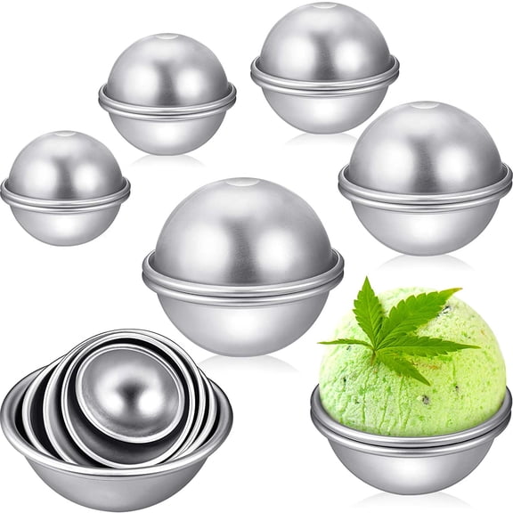 10 Pieces Metal Bath Bomb Molds Soap Press Tray 4 cm 5 cm 6 cm 7 cm 8 cm 5 Sizes DIY Bath Bomb Molds Crafting for DIY Making Supplies(Aluminum)