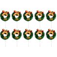 thumbnail image 1 of 10 Pieces Mini Christmas Wreaths 2.56" Artificial Xmas Wreath Hanging Ornaments for Cake Decor,Cute Miniature Wreaths for Door Windows Wall Stairs Christmas Tree Decorations, 1 of 9