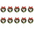 thumbnail image 1 of 10 Pieces Mini Christmas Wreaths 2.56" Artificial Xmas Wreath Hanging Ornaments for Cake Decor,Cute Miniature Wreaths for Door Windows Wall Stairs Christmas Tree Decorations, 1 of 7