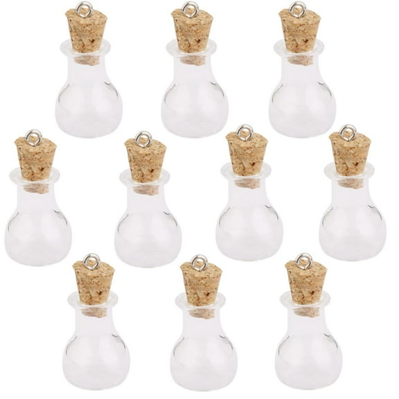 10 Pieces Mini Glass Bottles Hanging Empty Boat for Production 6