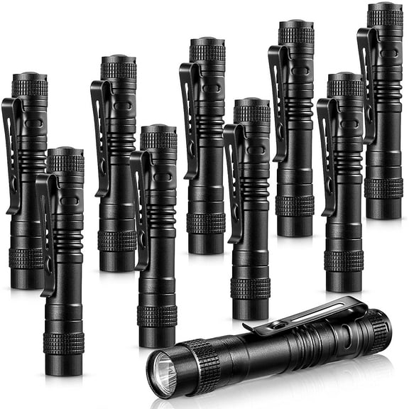 10 Pieces Mini Pen Light Flashlight Small LED Pen Light Aluminum Pocket Flashlight with Clip for Inspection Camping Emergency Diary Lighting(3.5 Inches)