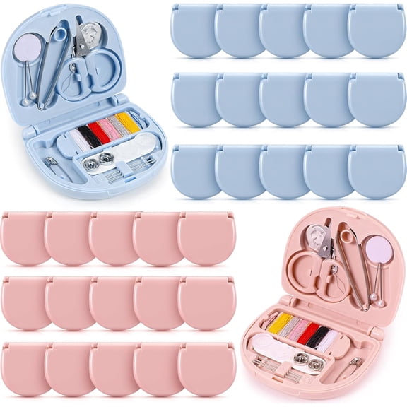 10 Pieces Mini Travel Sewing Kit Basic Portable Emergency Sewing Repair Kit in Bulk with Threads Scissors Needles for Beginner Traveler Hotel Charity Homeless