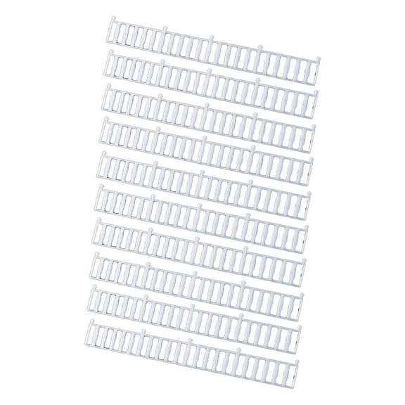 10 Pieces Miniature Mesh Barrier Railway Track Fence Set Modern Style White PP for Model Makers and Collectors