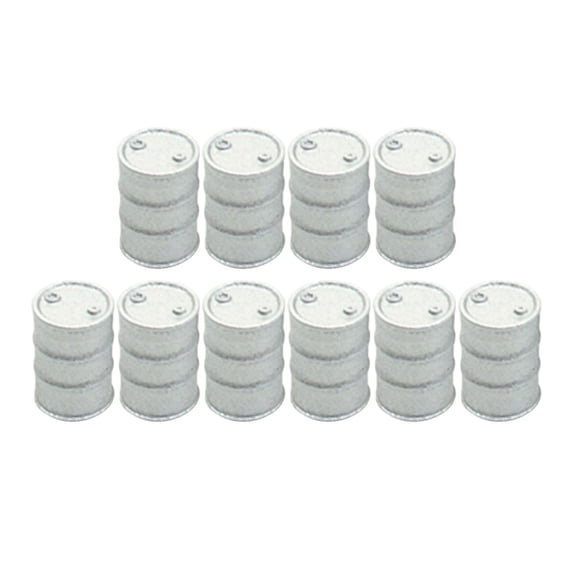 10 Pieces Miniature Oil Barrel HO Scale Train Layout Plastic Material for Model Car Garage Decoration