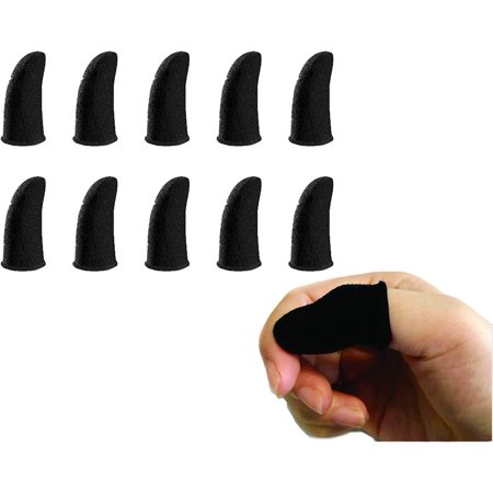 10 Pieces Mobile Gaming Finger Protector,Anti-sweat Thumb Sleeves for Mobile Gaming,Durable Fiber/Breathable/Sweatproof/Sensitive,Finger Sleeves Compatible with All Touchscreen Devices