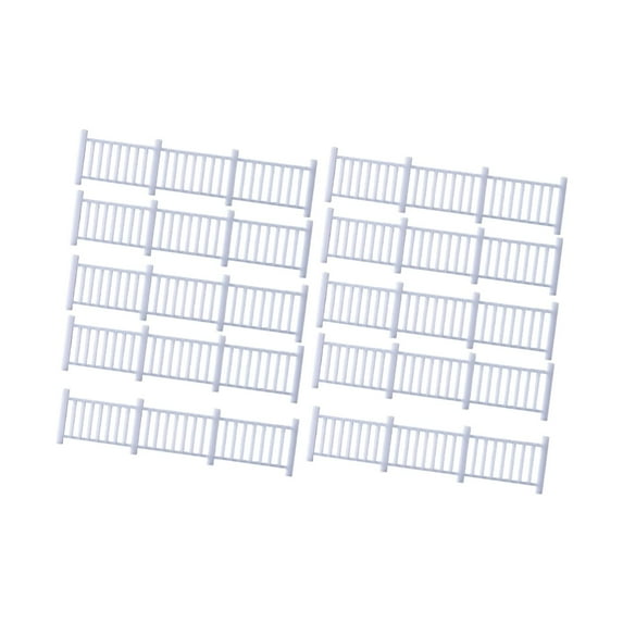 10 Pieces Model Building Railing Mini Fence Model Train Railroad Fence Set White ABS Material for DIY Craft Hobbyists