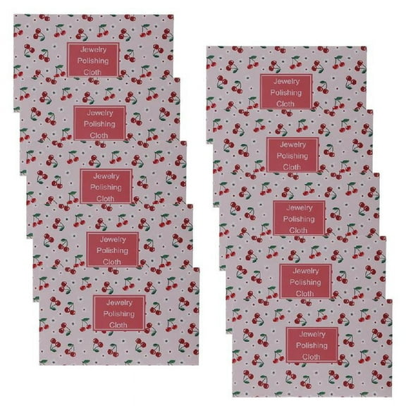 10 Pieces Non Toxic Tarnish Remover Jewelry Cleaning Cloths Watches and Silverware Polishing Cloth Cherry for Necklace