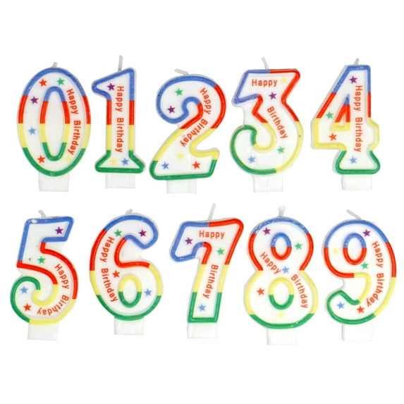 10 Pieces Number Candles Stars, Birthday Candles Number, 0-9 Number Candles For Birthday Cakes, Party Decoration