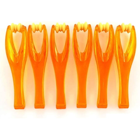 10 Pieces Orange Finger Joints Massager Hand Handheld Blood Circulation Tool Stress Relief Plastic Care Relax Double Rubber Roller Massage (10)