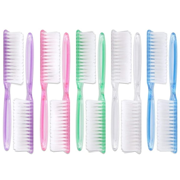 10 Pieces Pack Mixed Color Nail Brush - Hand Scrub Cleaning Brush with Handle Grip for Hands, Manicure Pedicure Multipurpose Cleaning Brush