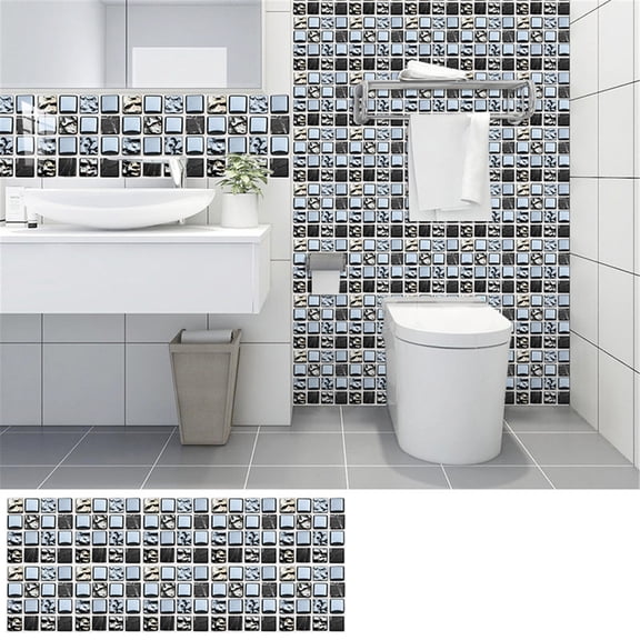 10 Pieces Peel And Stick Mosaic Tile Stickers Granite Finish 3D Wall Decals For Kitchen Counter, Bathroom & Living Room Background