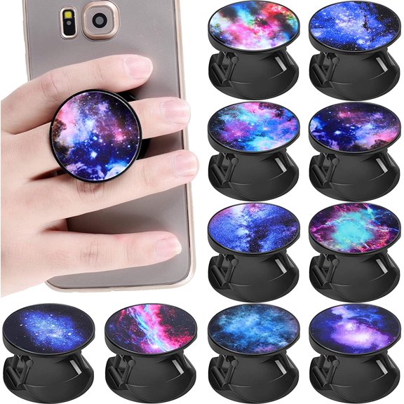 10 Pieces Phone Grip Holder Nebula Collapsible Phone Holder Self-Adhesive Sublimation for Smartphone and Tablets(10 Pieces)
