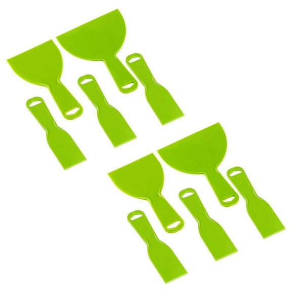 10 Pieces Plastic Putty Knife Set Flexible Paint Scrapers Tool for Spackling, Patching, Decals, Wallpaper, Baking, Wall