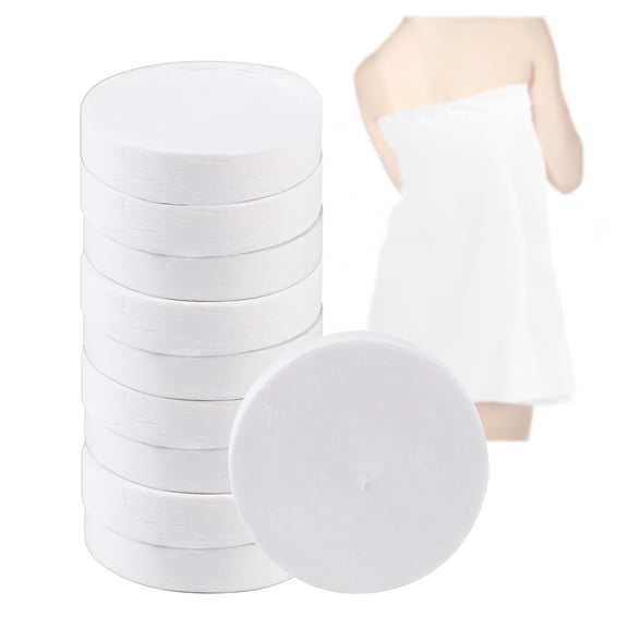 10 Pieces Portable Compact Compressed Travel Bath Towel Reusable, Large Compressed Towel Tablets 55'' x 27.5''/140 x 70 CM Quick Dry for Shower Beach Camping Hotel Hiking