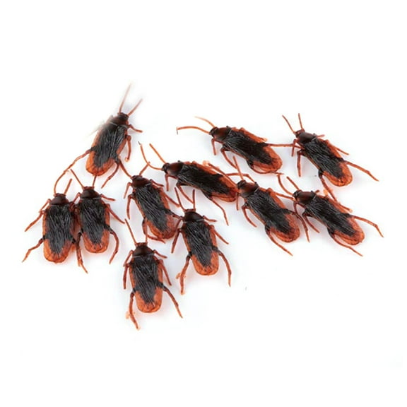 10 Pieces Prank Fake Roaches Look Real Plastic Trick Joke Scary Realistic Bugs Gifts Novelty Cockroach