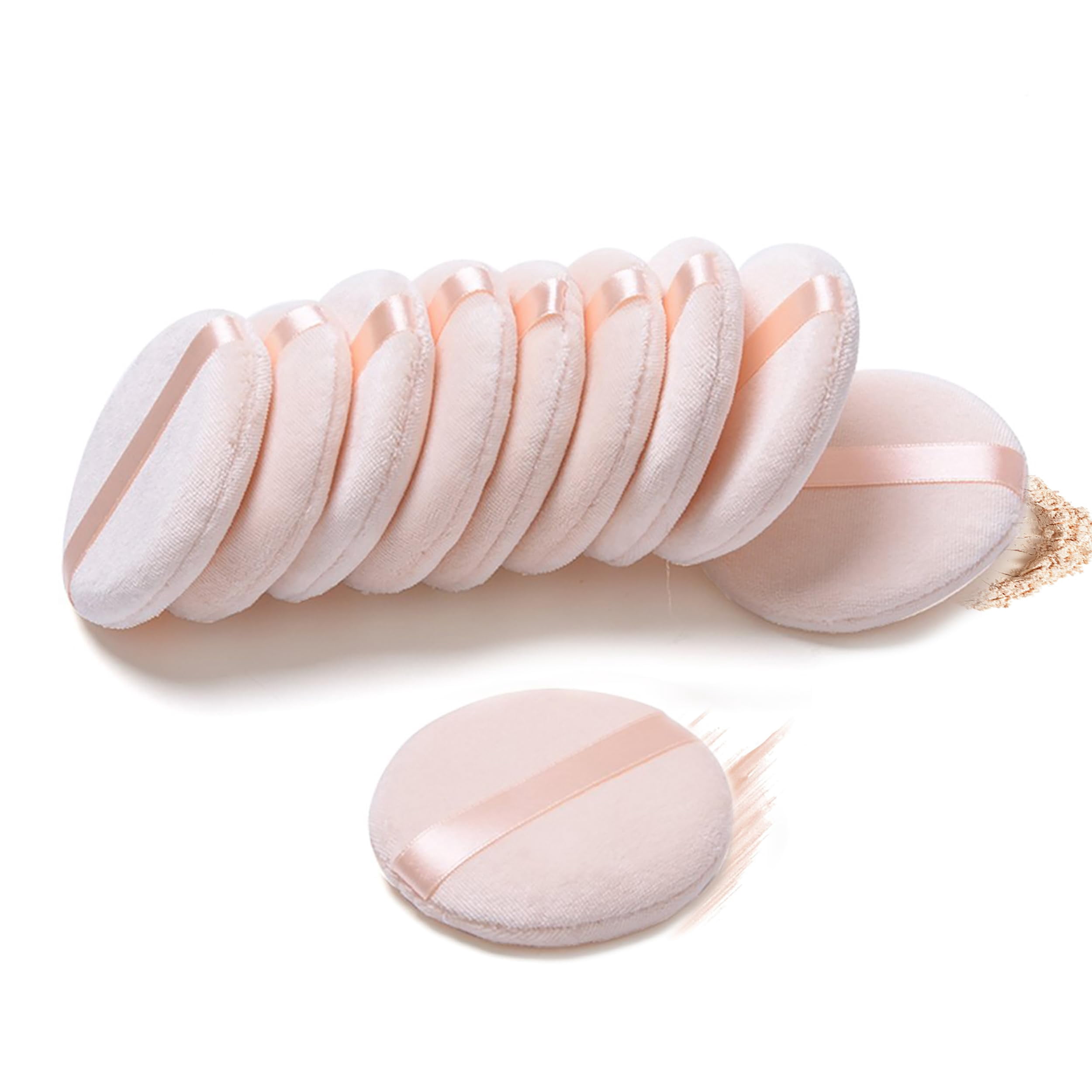 Pure Puff 10 Pieces Pure Cotton Powder Puff, Makeup Puff for Powder Foundation, 3 ...