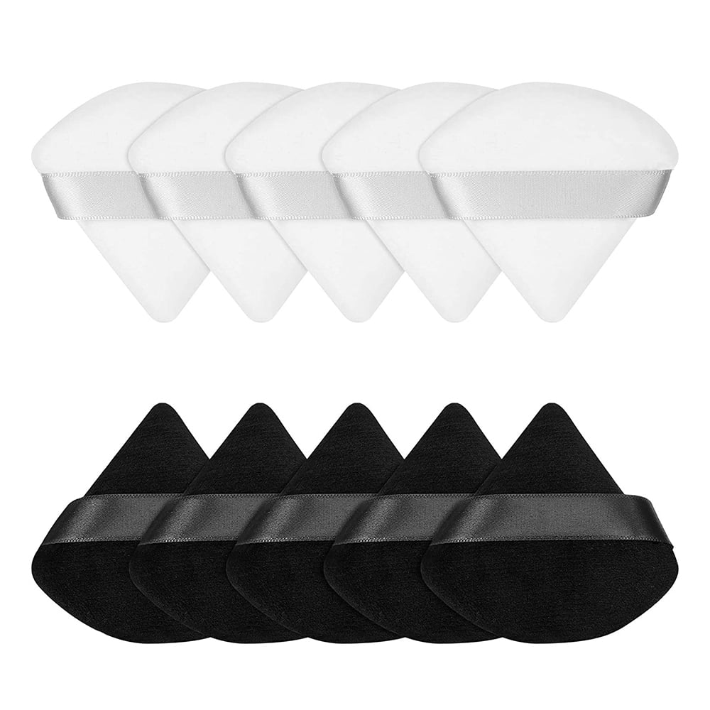 10 Pieces Pure Powder Puff Face Triangle Soft Makeup Powder Puff for