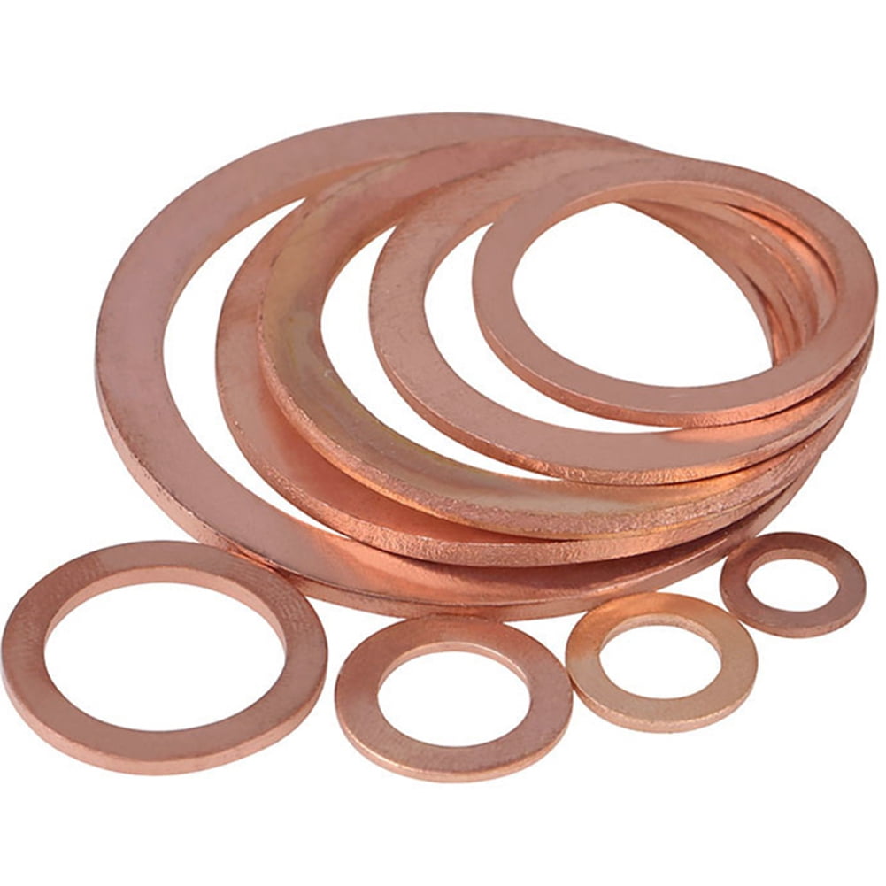 (10 Pieces) Purple Copper Gasket Flat Washer M18x24x1.2mm