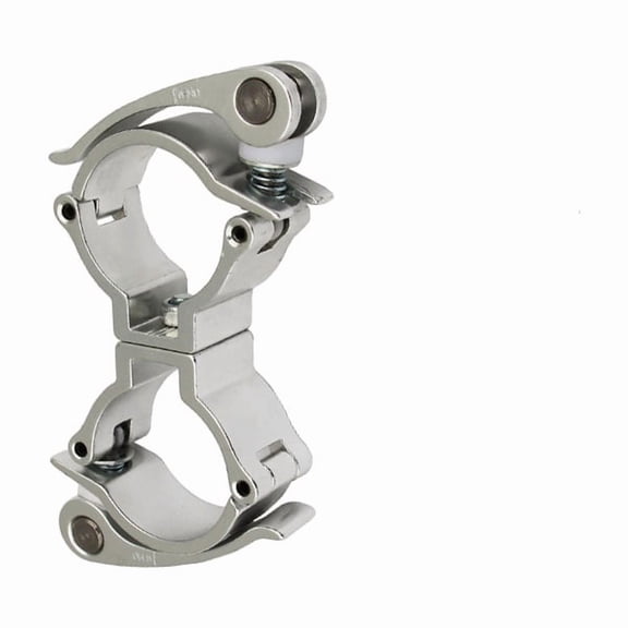 10-Pieces Quick Release Swivel Truss Clamp Aluminum Alloy 360 Degree Rotation Double Ring Stage Light Hook DJ Mounting Clamps (Silver)