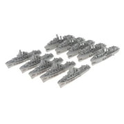 10 Pieces Real Looking Navy Warship Boat Model Toys Kids Gift Gray