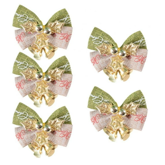 10 Pieces Red Velvet Bow with Jingle Bells Christmas Wreath Bows Xmas Bells Red Bows for Holiday, Wedding Decorations
