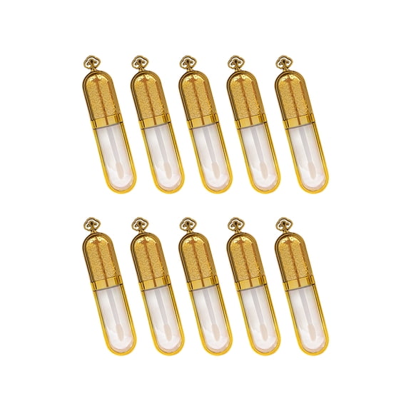 10 Pieces Refillable Lip Gloss Tubes with Transparent Plastic Bottles for Cosmetics Cosmetic Sample Containers