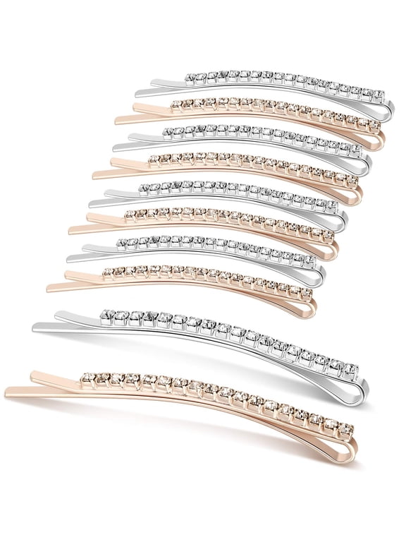 10 Pieces Rhinestone Bobby Pins Crystal Hair Clips Hair Pin Sparkling Hair Barettes Sytling Decorative Accessories for Women and Girls