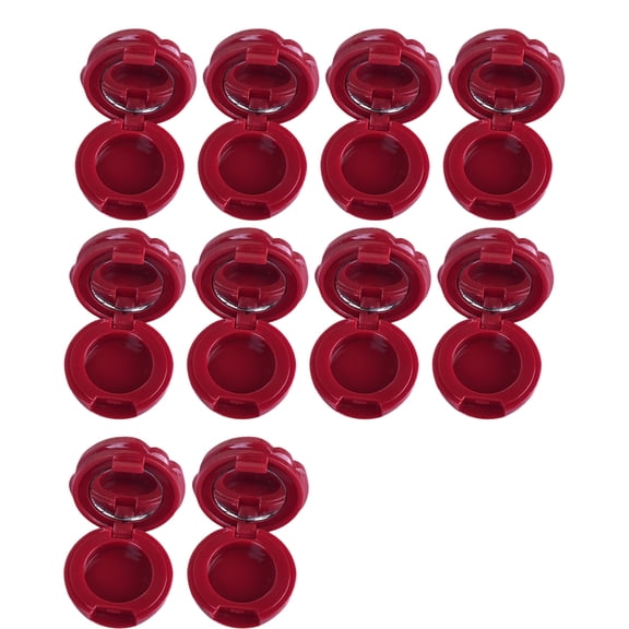 10 Pieces Rose Shape Lip Balm Container With Mirrored Leakproof Convenient Cosmetic Organized For Travel and Home Use