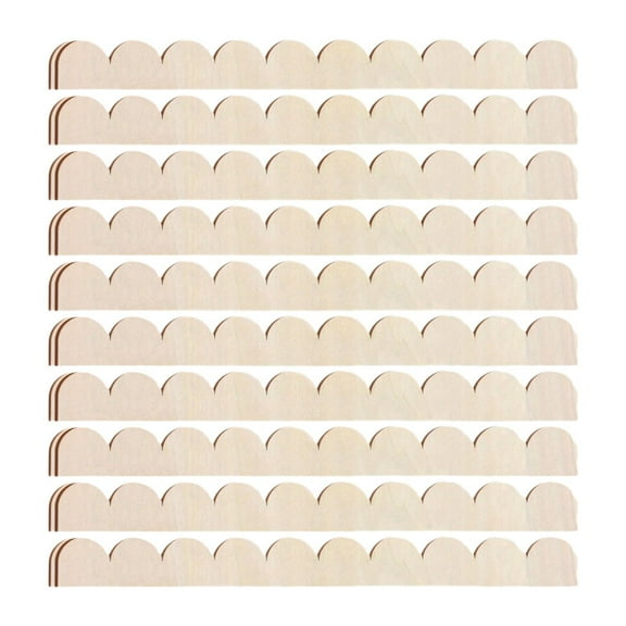 10 Pieces Scallop Edge Molding Trim Wooden Border Unfinished Wood Paintable for Door Frame Shelf Home Decoration