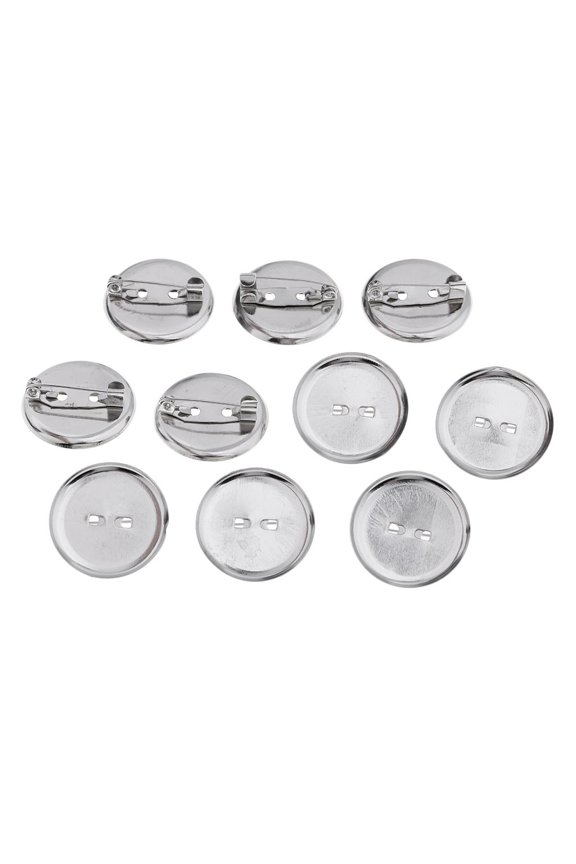10 Pieces Semi-finished Badge Button Supplies Brooch Blank Lapel Pin Badge -Back Button Sets for personalize decoration 23MM Metal