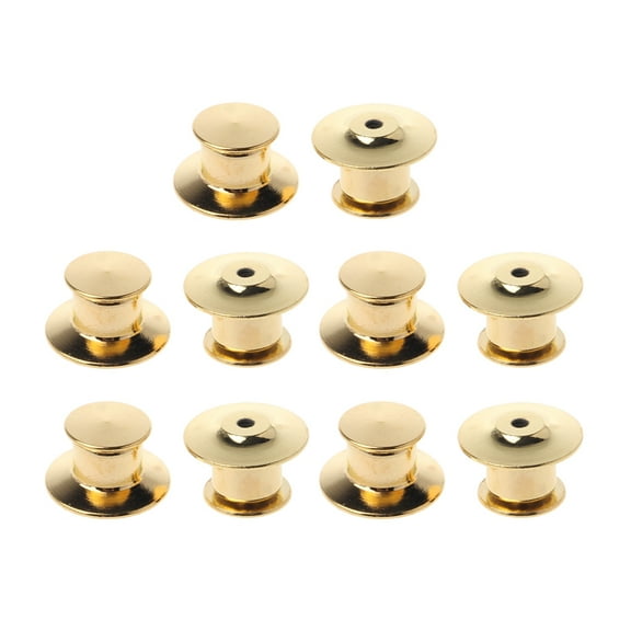 ✪ 10 Pieces/Set Metal Pins Keepers Pin Backs No Tool Required Safety Anti-lost Backs Locking Clasp for Jewelry Replacement