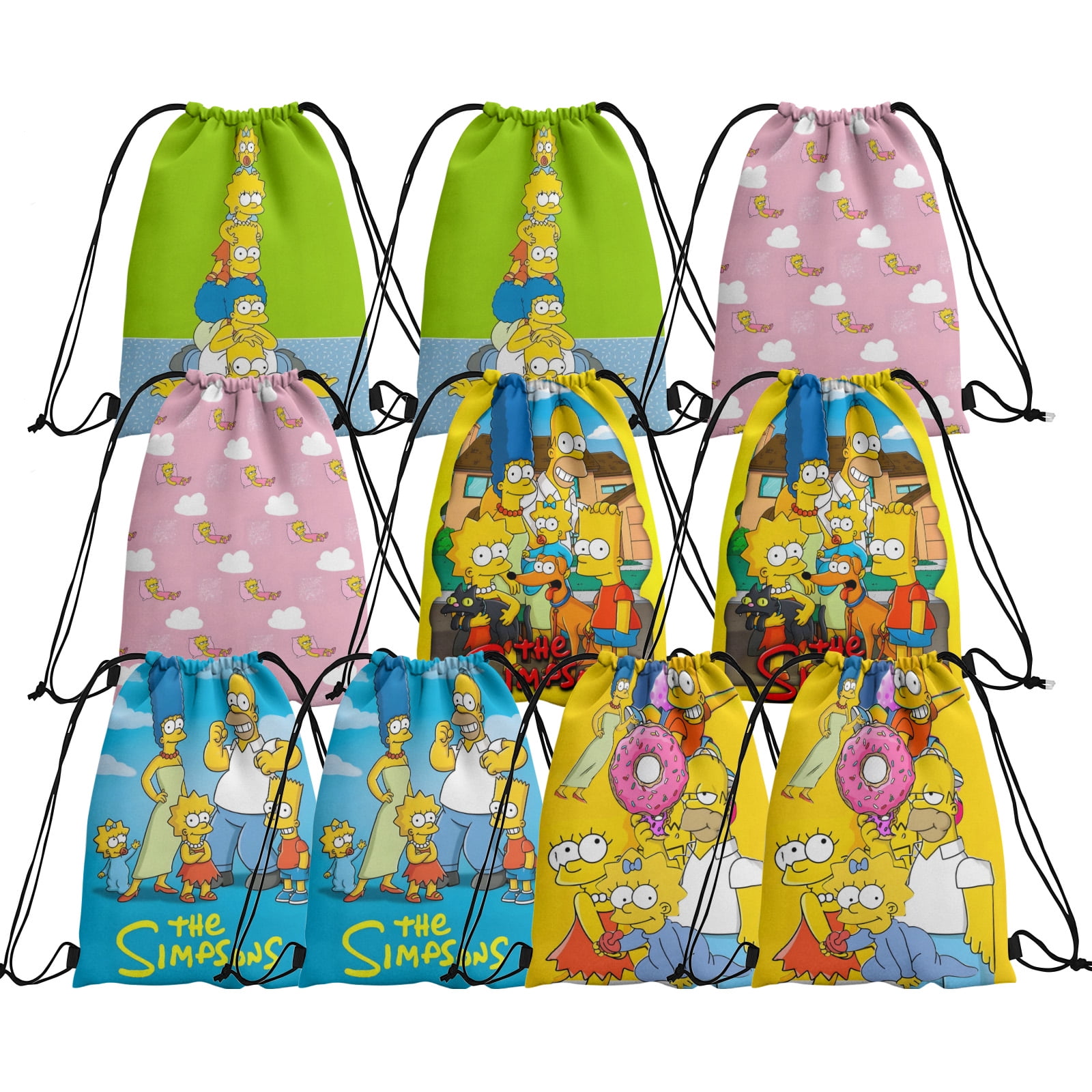 10 Pieces Simpsons Candy Drawstring Bag Drawstring Goodie Favor Bags 10 pieces simpsons candy drawstring bag drawstring goodie favor bags