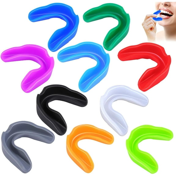 10 Pieces Sport Mouth Guards,Athletic Mouthguard for Kids Teeth,Youth Mouth Guard for Sports,Youth MouthGuard Sports Mouth Protection for Boxing, Football, Basketball, Lacrosse(Multi-Color)
