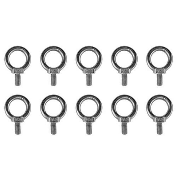 10 Pieces Stainless Steel 316 3/8" Lifting Eye Bolt 3/8" UNC Marine Grade