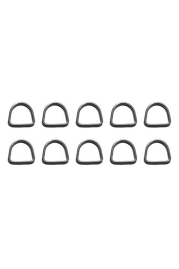 10 Pieces Stainless Steel 316 D Ring Welded 1/8" x 1" (3mm x 25mm) Marine Grade Dee