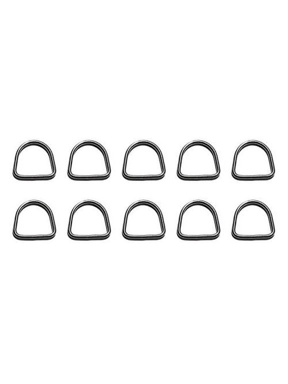 10 Pieces Stainless Steel 316 D Ring Welded 1/8" x 1" (3mm x 25mm) Marine Grade Dee