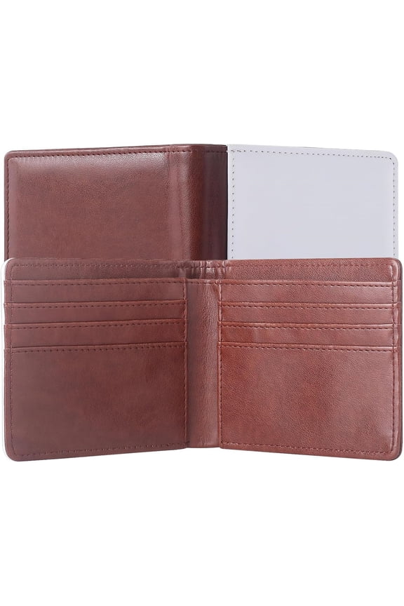 10 Pieces Sublimation Blanks Brown Color Folding Wallets for Men Card Holder Gifts Wallets Print DIY Craft