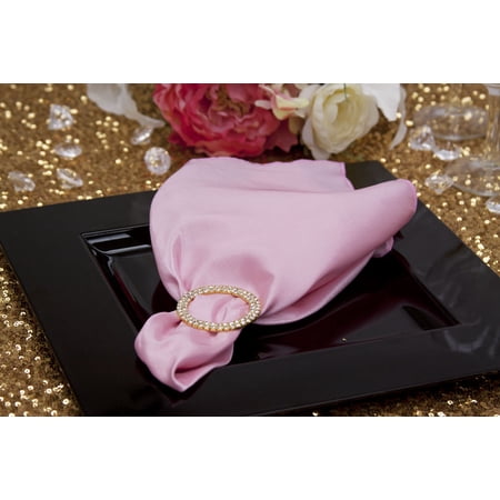 10 Pieces, Taffeta Napkin Approx. 20"x20" square Edge: Overlock serge - Pink