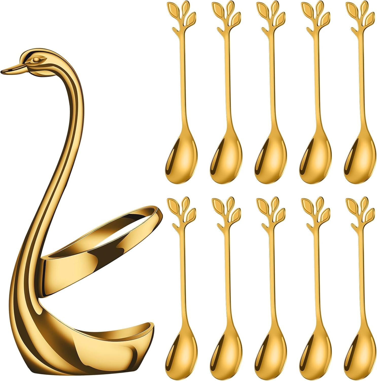 10 Pieces Tea Spoons Swan