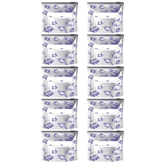 10 Pieces Thickened Leakproof Snacks Bags Resealable Aluminum Foil Pouches for Refrigerator Freezer Meal Preps Travel
